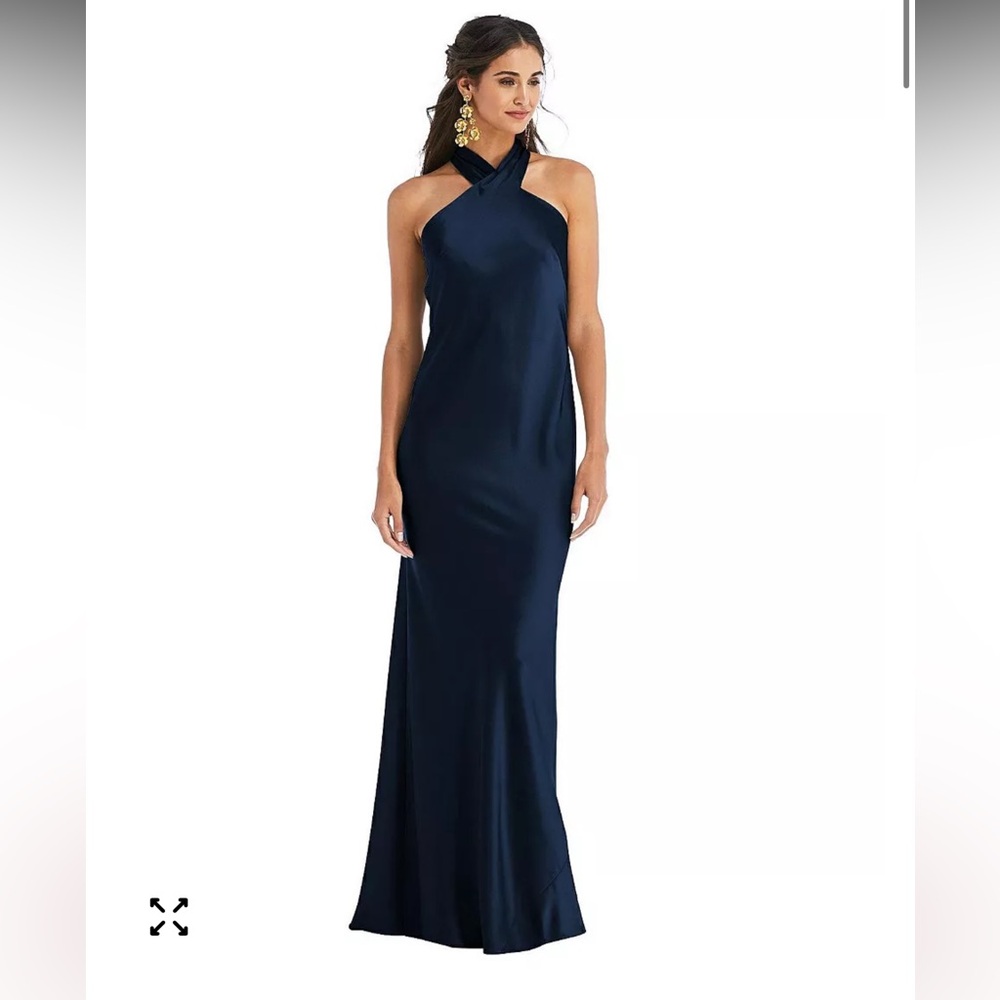 Satin Navy Bridesmaids Dress